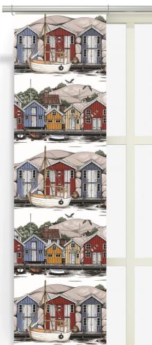Panelgardin Bryggviken, båthus på rad, Stl. 2st 43x240cm Multifärgad