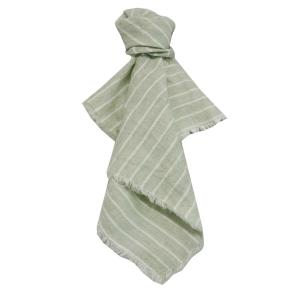 Servett LINNE RAND 40x40 cm, randig grön