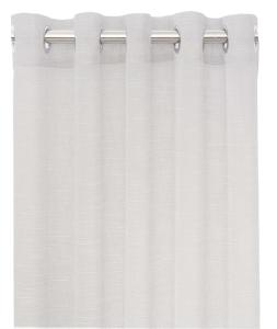 Öljettgardin NOAH, enfärgad tunnare kvalite med randig slubb effekt, ljusgrå