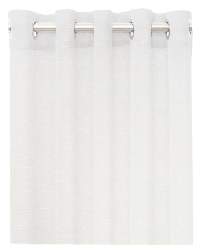 Öljettgardin NOAH, enfärgad tunnare med slubb effekt, Stl. 2x140x240 cm, vit