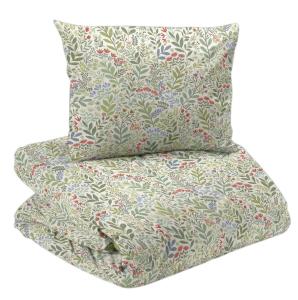 Bäddset HAGE 2-dels, blad och blommor, Stl.150x210cm, 50x60cm, Multi