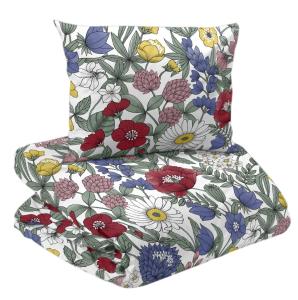 Bäddset KAJSA 2-dels blommigt, vit och multi