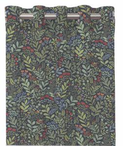 Gardinlängd HAGE 2 st 120x240 cm, småmönstrat blommotiv, blå