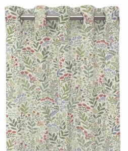 Gardin Hage med blad och blommor i rött, grönt och blått