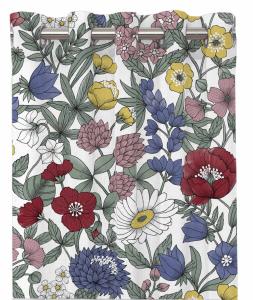 Gardinlängd KAJSA 2 st 120x240 cm, blommig, vit och multi