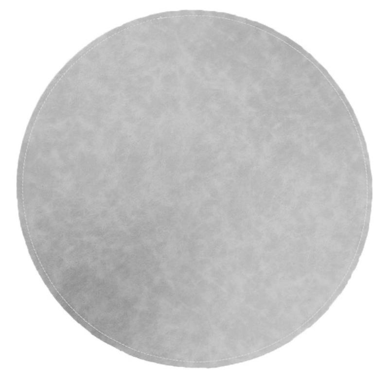 Tablett VEJBY rund, 38 cm i diameter, skinnimitation, ljusgrå