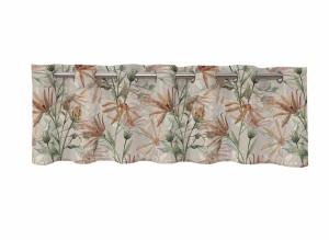 Gardinkappa DENICE stl. 45x250 cm, blommönstrad i linne och rost