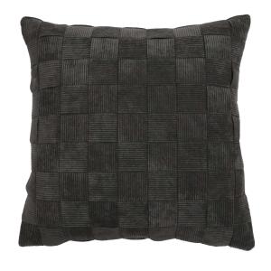 Kuddfodral CHECK stl. 45x45 cm, flätad manchester, grå