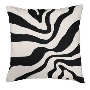 Kuddfodral TIBOR stl. 45x45 cm, zebramönster, vit och svart