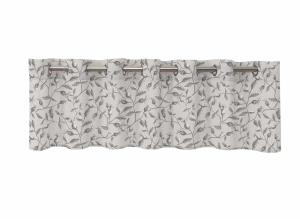 Gardinkappa NYPON stl. 50x250 cm, bladslingor och nypon, ljusgrå
