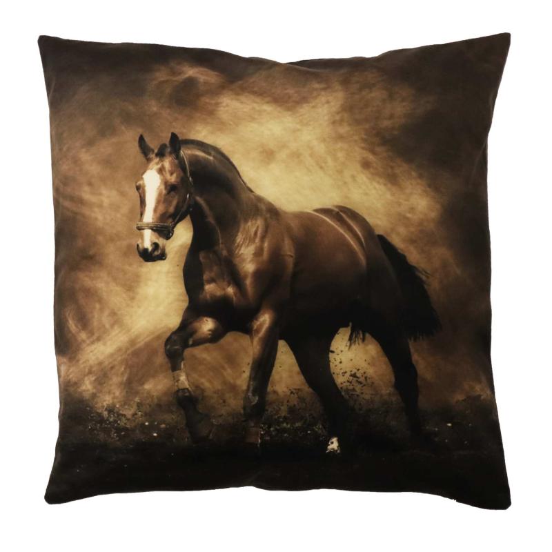 Kuddfodral Horse, digitaltryckt häst Stl. 45x45 cm, Brun