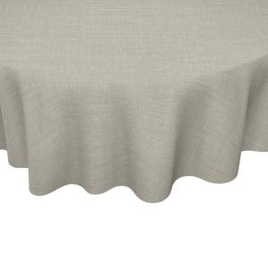 Rund Vaxduk LINNELOOK, enfärgad med tygliknande mönster i beige