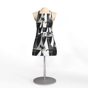 Förkläde Kitty, tuffa katter, Stl. 65x85cm, grå