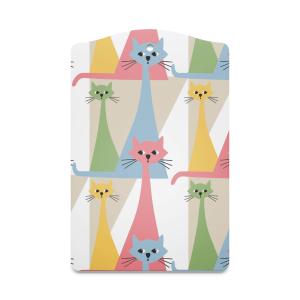 Serveringsbräda Kitty med tuffa katter, Stl. 20x30cm, rosa, gul, grön, blå, multi