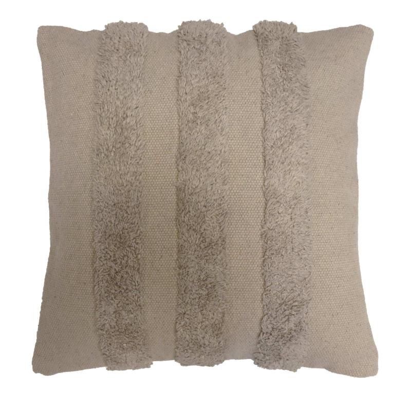 Kuddfodral FREJ stl. 45x45 cm, tuftade ränder, sand