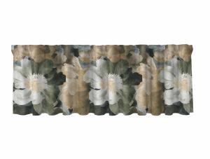 Gardinkappa POSITANO stl. 50x250 cm, stora blommor, grön