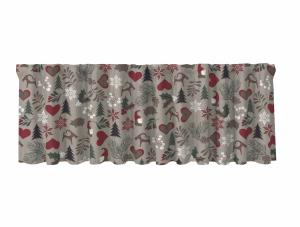 Gardinkappa JULIUS stl. 50x250 cm, traditionellt julmotiv, linne