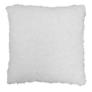 Kuddfodral BAGGE, enfärgad i mjuk fårpäls immitation, Vit