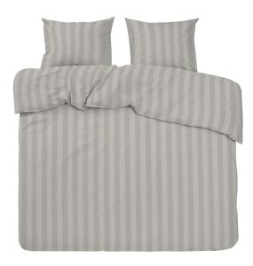 Bäddset MIRAGE KINGSIZE, stilig vävd rand med hotellkänsla i skön satin i sand