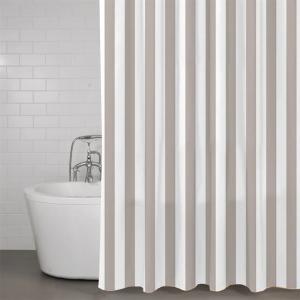 Duschdraperi Rand med breda ränder Stl. 180x200 cm , Beige
