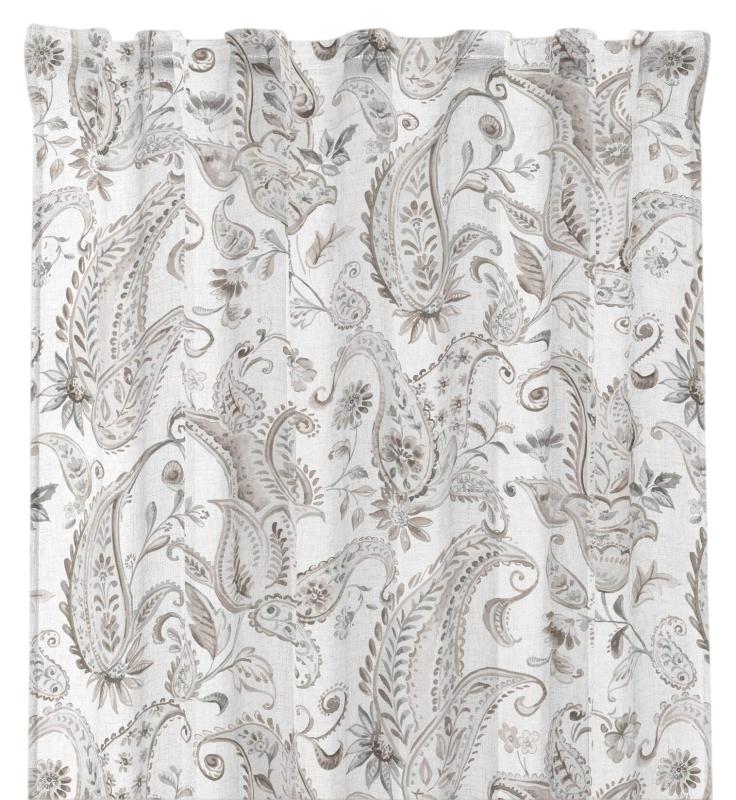 Gardin Paisley, med multiband, stort paisleymönster i linnelook. 2 pack. Stl. 2x140x250 cm, Beige