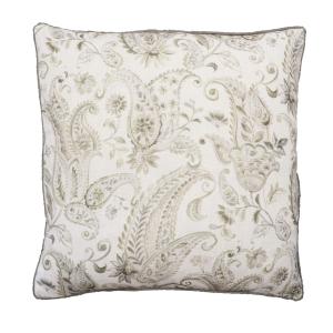 Kuddfodral Paisley, stort paisleymönster i linnelook, Stl. 45x45 cm, Beige