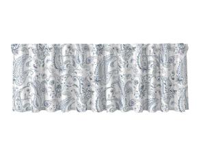 Gardinkappa Paisley, med multiband, stort paislymönster i linnelook. Stl. 50x250 cm, Blå