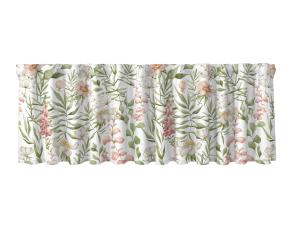 Gardinkappa Monica, med multiband, blommönster i linnelook. Stl. 50x250 cm, Rosa