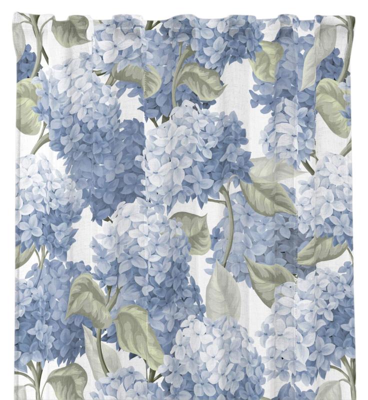 Gardin Hortencia, med blommor av hortensia, 2 pack. Stl. 2x140x250 cm, Blå