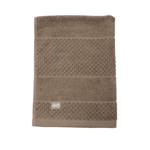 Frotte Spa, enfärgad handduk med randning och rutmönster, Stl. 50x70 cm, Mullvad