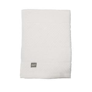 Frotte Spa, enfärgad handduk med randning och rutmönster, Stl. 50x70 cm, Vit