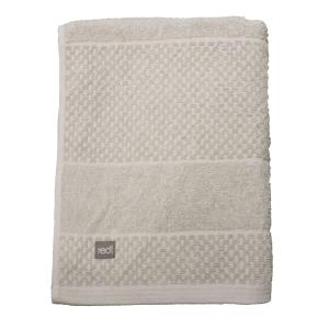 Frotte Spa, enfärgad handduk med randning och rutmönster, Stl. 90x150 cm, Sand