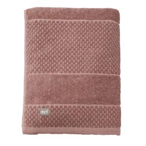Frotte Spa, enfärgad handduk med randning och rutmönster, Stl. 90x150 cm, Rosa