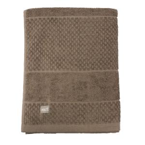 Frotte Spa, enfärgad handduk med randning och rutmönster, Stl. 90x150 cm, Mullvad
