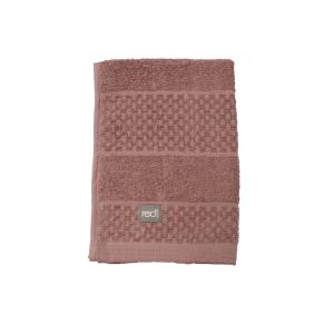 Frotte Spa, enfärgad gästhandduk med randning och rutmönster Stl. 30x50 cm, Rosa