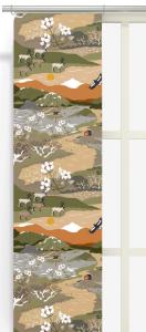 Panelgardin Fjällvandring, renar i fjällen, Stl: 2st 43x260cm, grön, beige, rost