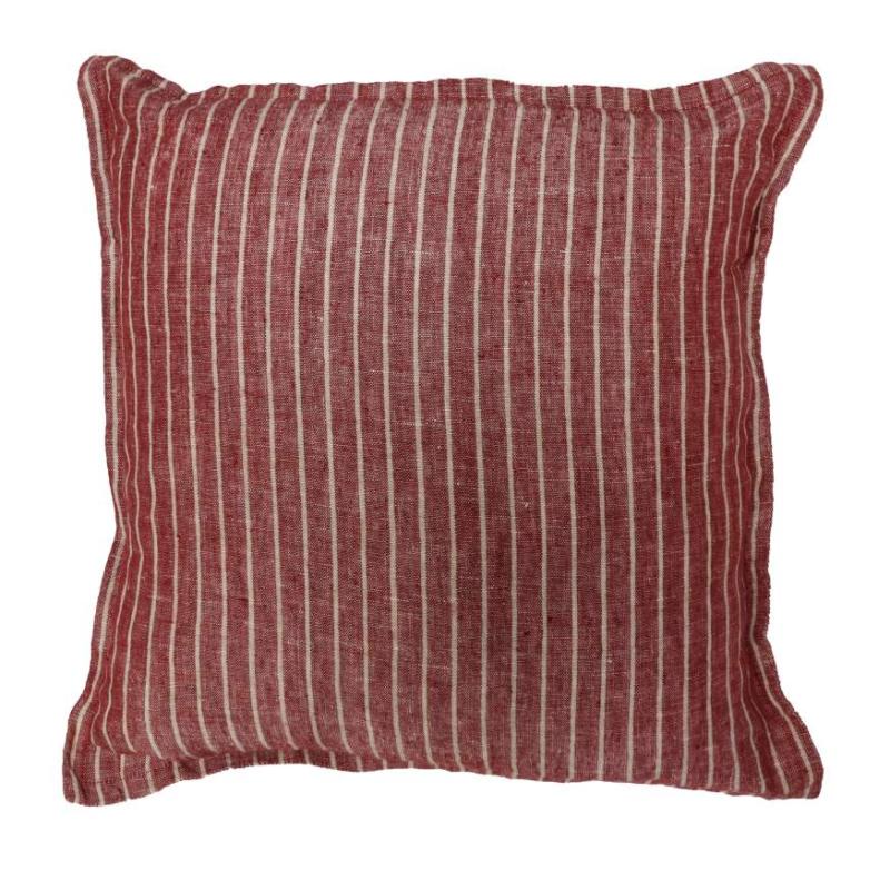 Kuddfodral LINNE RAND, randigt, röd