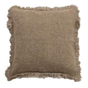 Kuddfodral Madde, enfärgad med lite grövre struktur och frans runt om i linnefärg