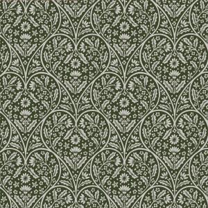 Vaxduk på metervara SVEA hjärtformat mönster och snirklande blad i grönt