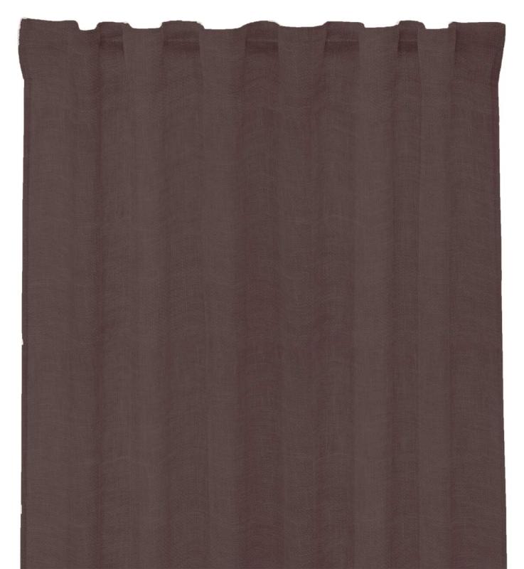 Gardin Linn, enfärgad tunnare linnegardin i brunt