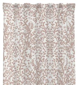 Gardin HEDDA med snirklande blad och blommor i rosa