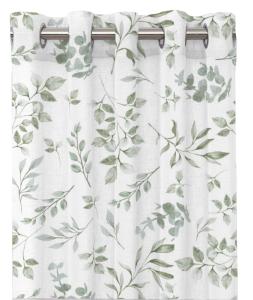 Gardin LOKE med gröna blad på offwhite bottenfärg