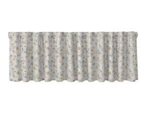 Gardinkappa LOTTA på metervara, gula små blommor, slingrande blad, beige botten