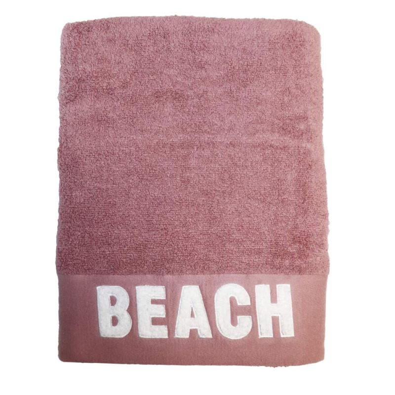 Badlakan, Beachfrotte STRAND i mjuk rosa velour med text Beach längst ned