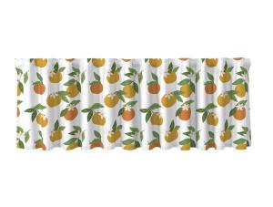 Gardinkappa Orangina, med apelsiner, Stl. 50x250 cm, Vit, orange