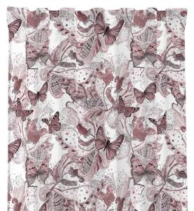 Gardin Fjärilar, med fjärilar i rosa toner. 2 pack, Stl. 2x140x250 cm, Rosa