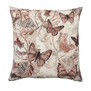 Kuddfodral Fjärilar, med fjärilar i rosa toner. Stl. 45x45 cm, Rosa