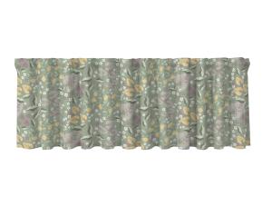 Gardinkappa Liv, med slingrande växter. Stl. 50x250 cm, Grön/Rosa