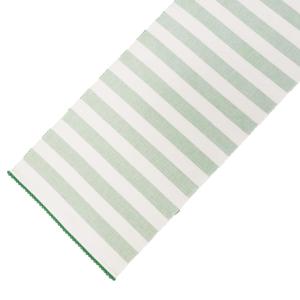 Bordslöpare Klara, randig med pompomkant, Stl. 35x120 cm, Äpple grön