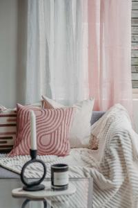 Gardin Linn, enfärgad tunnare linne, Stl. 2x140x250 cm, Offwhite